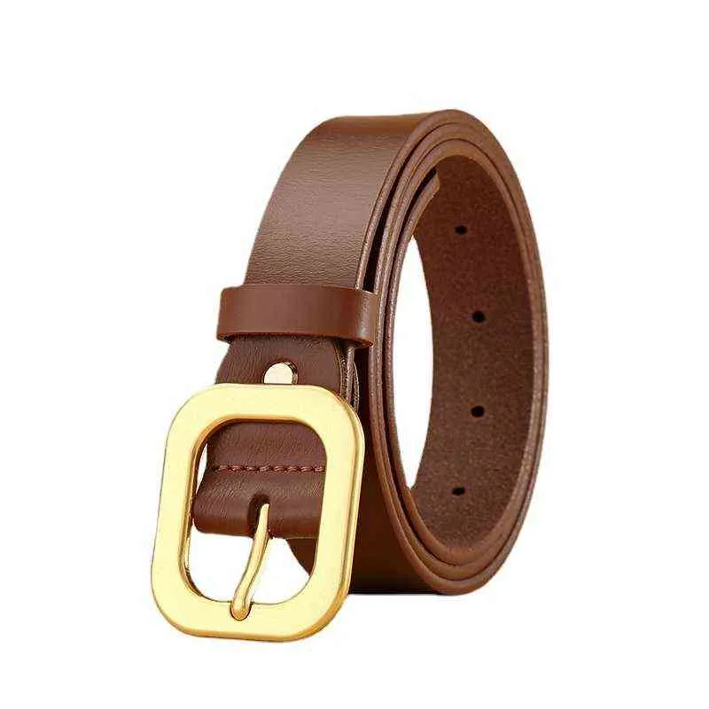 New Ladies Belt Leather Vintage Cowhine Belt Embellished Jeans Belt Designer Belts Women High Quality 2.8cm G220301