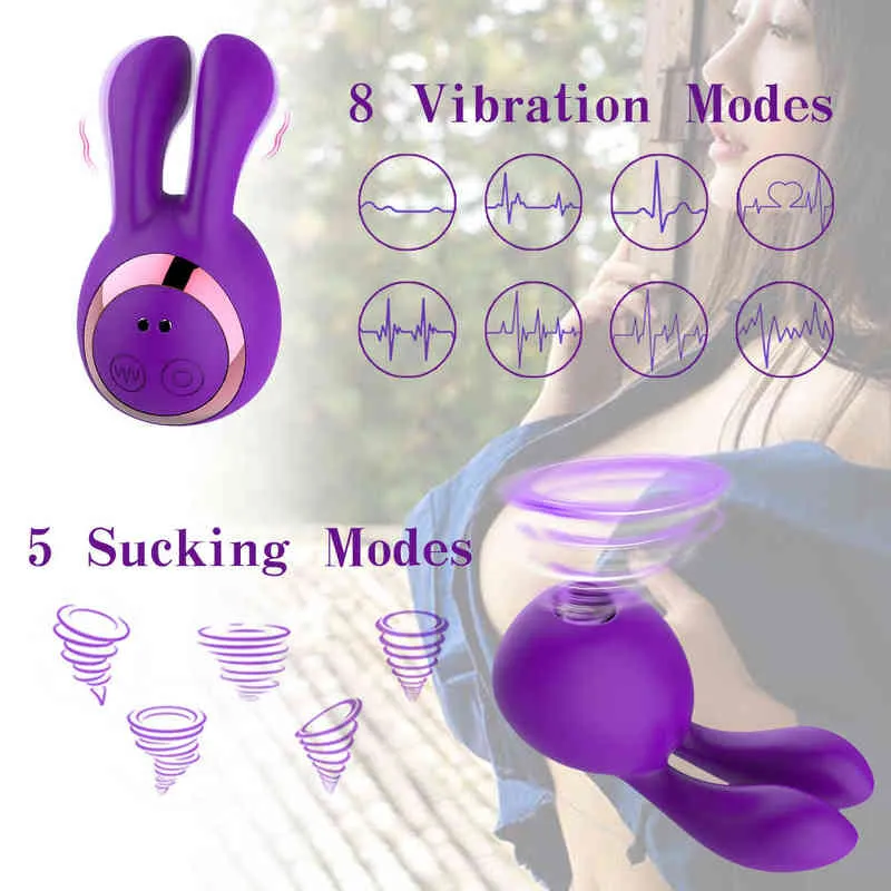 NXY vibratori coniglio pene vibratore g spot massaggiatore clitoride 8 vibrazioni 5 modalità di aspirazione coniglietto vibrante giocattoli adulti del sesso donne coppia 220110