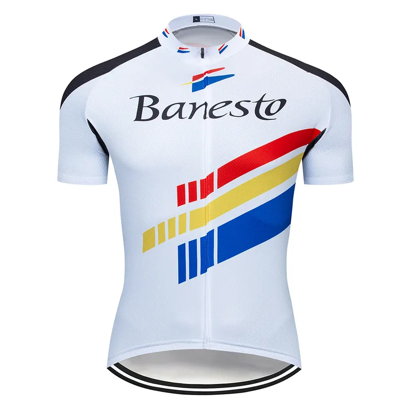 Banesto Takım Pro Bisiklet Jersey MTB Ropa Ciclismo Erkek Kadın Yaz Bisiklet Maillot Bisiklet Jersey Giymek 220226