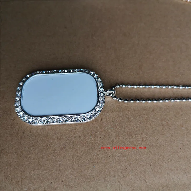 Sublimation Colliers rectanguls blancs pendentifs avec collier de forage Pendant PRANFER IMPRESSION Consommation de Q1113250Z