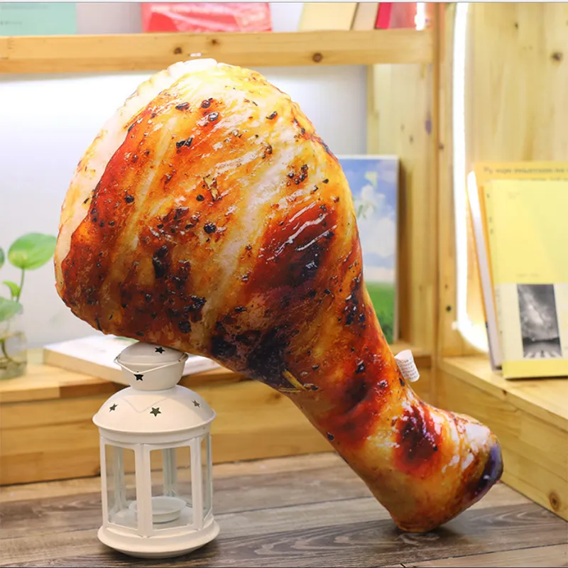 Simulación 3D de pierna de pollo frito, cojín decorativo para comida para el hogar, juguete de peluche vívido de 1520cm, juguetes para bebés, juguetes para mascotas 220I1259535