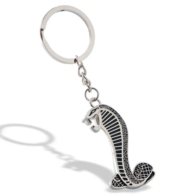 Créativité Metal Cobra Snake Emblem Badge Keychain Key Ring Car Cavyring Intérieur Accessoires 4711489