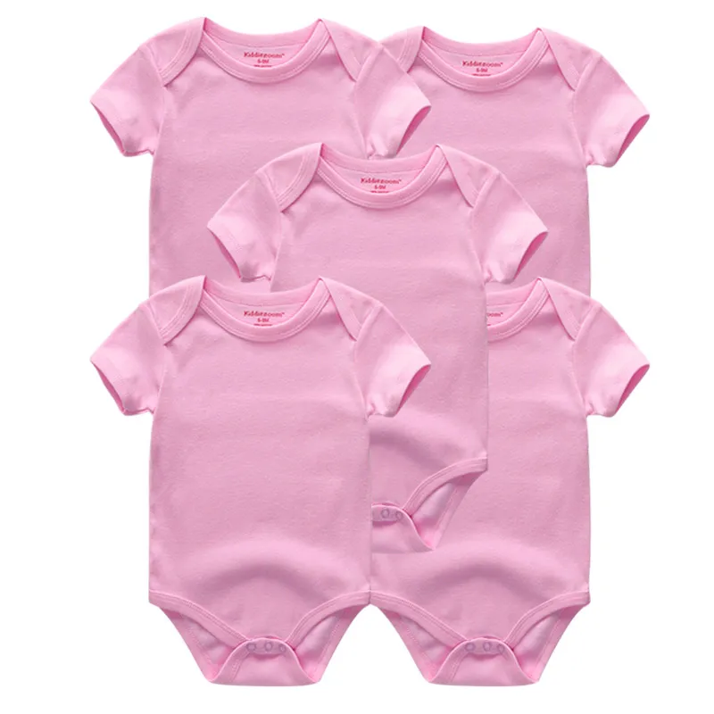 Baby Rompers 100 bawełniane krótkie rękawy niemowlę solidne kostiumy One nowonarodzone chłopcu dziewczęta kombinezon 012M304C6675000