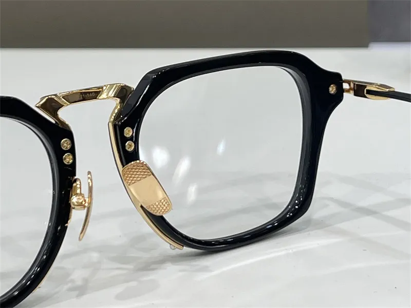 新しいファッションデザインの男性光学メガネ413 Kゴールドプラスチックスクエアフレームビンテージシンプルなスタイル透明なアイウェアトップクリアクリア282r