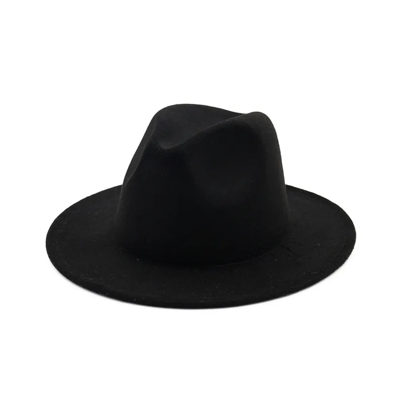Unisex platt grim ull filt fedora hattar med bälte rött svart lapptäcke jazz formell hatt panama cap jxw7251959492