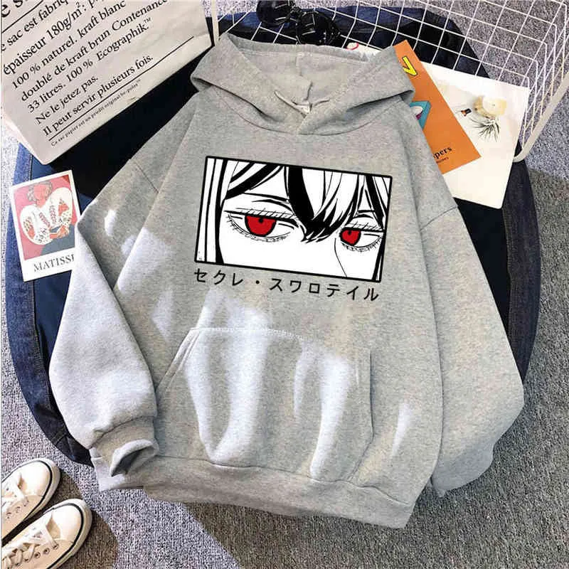 Hot Black Clover Eyes Hoodie Anime Manga oczy Czarny bluzy Topy Ubrania H1227