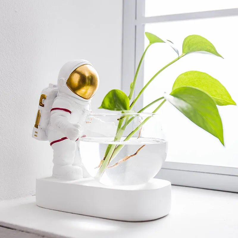 Nordic astronauta hidropônico planta verde vaso mergulhador vaso de flores jardim cafeteria mesa moda personalidade decoração para casa presente 10265j