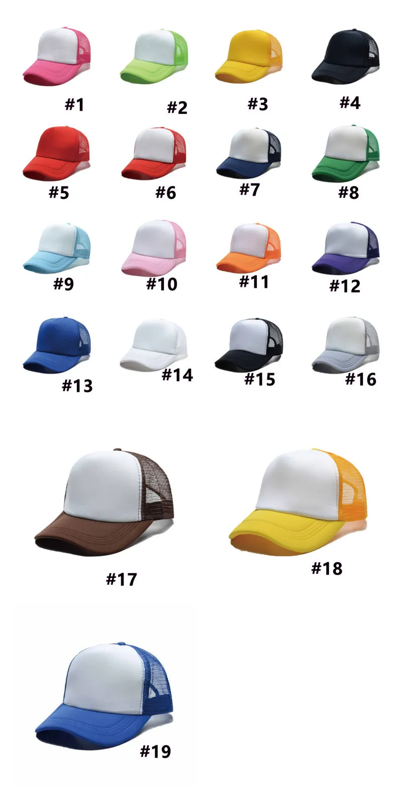 DIY termiczne przeniesienie ciepła wydruku sublimacja pusta kapelusz dorosły dzieci kolory blokowe czapki czapka z tytułu reklamy niestandardowe logo kolorowe 6180251