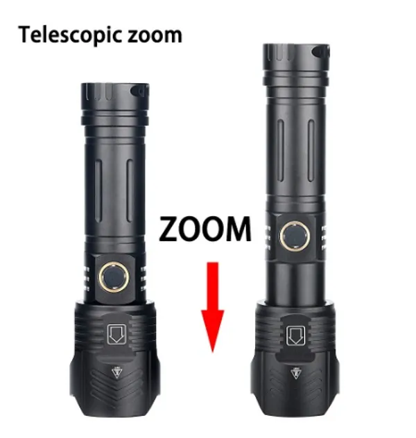 New Xhp100 Powerful XHP LED Tactical Flashlight Torch Xhp90 Flashlight Usb Rechargeable Flash Light by 18650 26650 Battery204i