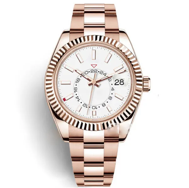 Relógio de luxo novo calendário mecânico automático masculino 42mm relógio de aço inoxidável sky-dweller gmt moda luminosa masculina w2599