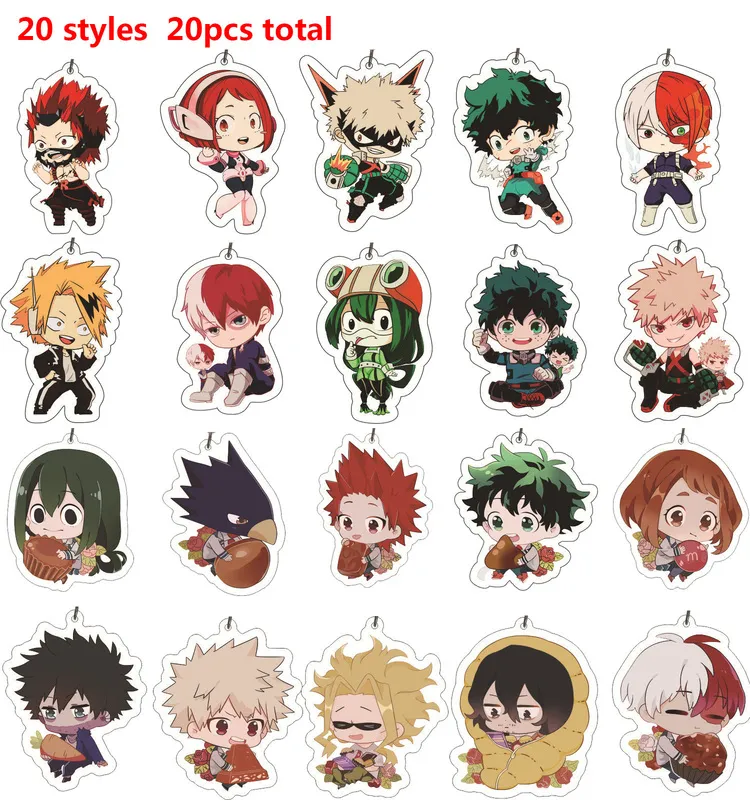 / My Hero Academia Acrylique Porte-clés Anime Izuku Bakugou Katsuki Todoroki So Figure Pendentif Porte-clés Bijoux Entier 22022293I