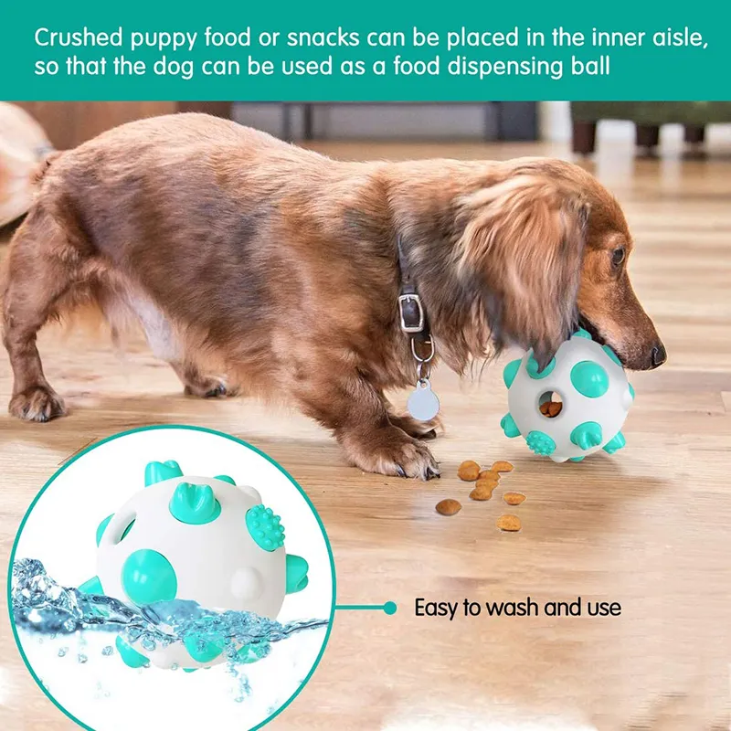 Benepaw Bite Resistant IQ Treat Dog Ball Interactive Food Dispensing Pet Chew Toys For Small Medium Large Dogs Teeth Cleaning LJ201125