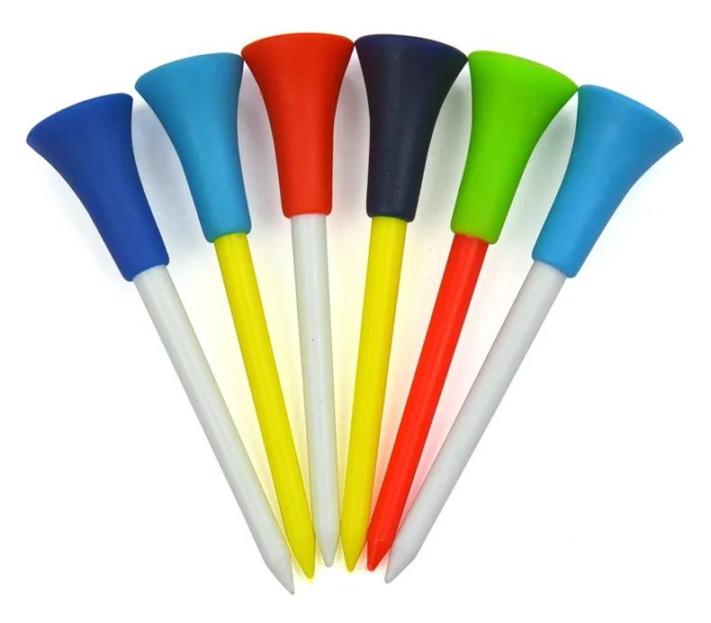 Tee da golf in plastica Multi colore 8.3CM Cuscino in gomma resistente Top Tee Golf Accessori colore casuale