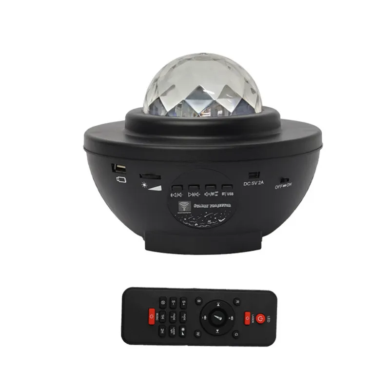 Färgglada stjärnhimmelprojektor Blueteeth USB Voice Control Music Player Led Night Light Romantic Projection Lamp födelsedagspresent246h