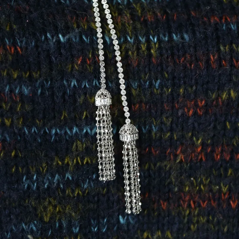 Godki design zircônia longa borla pingente colar para festa de casamento feminino cstar yashow jóias casaco camisola corrente 201104314w