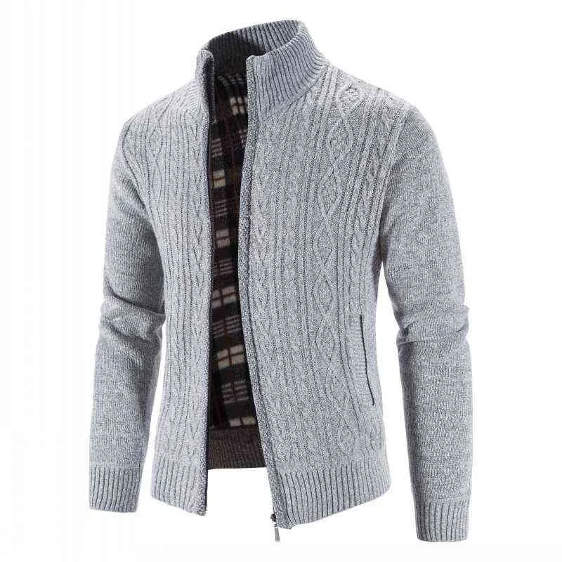 LESBLEKT 2022 Herrtröjor Autumn Winter Wool Zipper Cardigan Sweaters Man Casual Knitwear Sweatercoat Man 220114