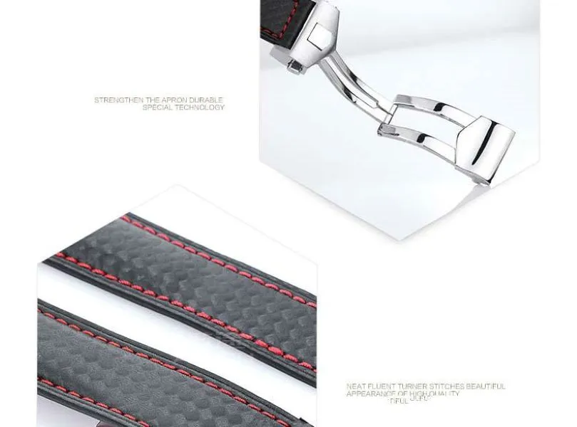 Nova moda acessórios de relógio pulseira de couro automático substituto tag heuer carrera Heritage cinta fosco acessórios de relógio 22mm220u