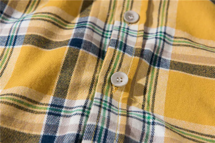 Chemises décontractées automne paresseux vent flanelle support rhubarbe grille arc moyen long lâche revers chemise à manches longues hommes chemise mode