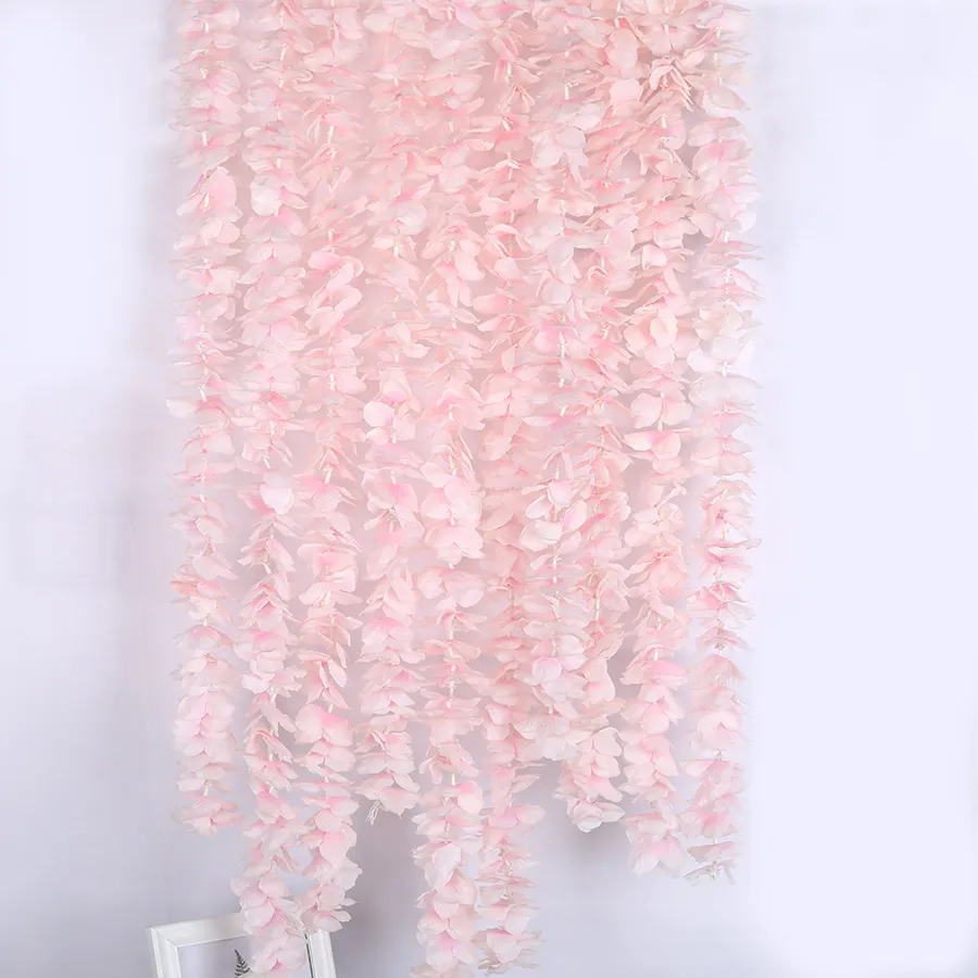 10ピース100センチの長い藤の造られた花藤の白い絹のハジアのヴィインDiyパーティーの誕生日の結婚式の背景壁の装飾201222