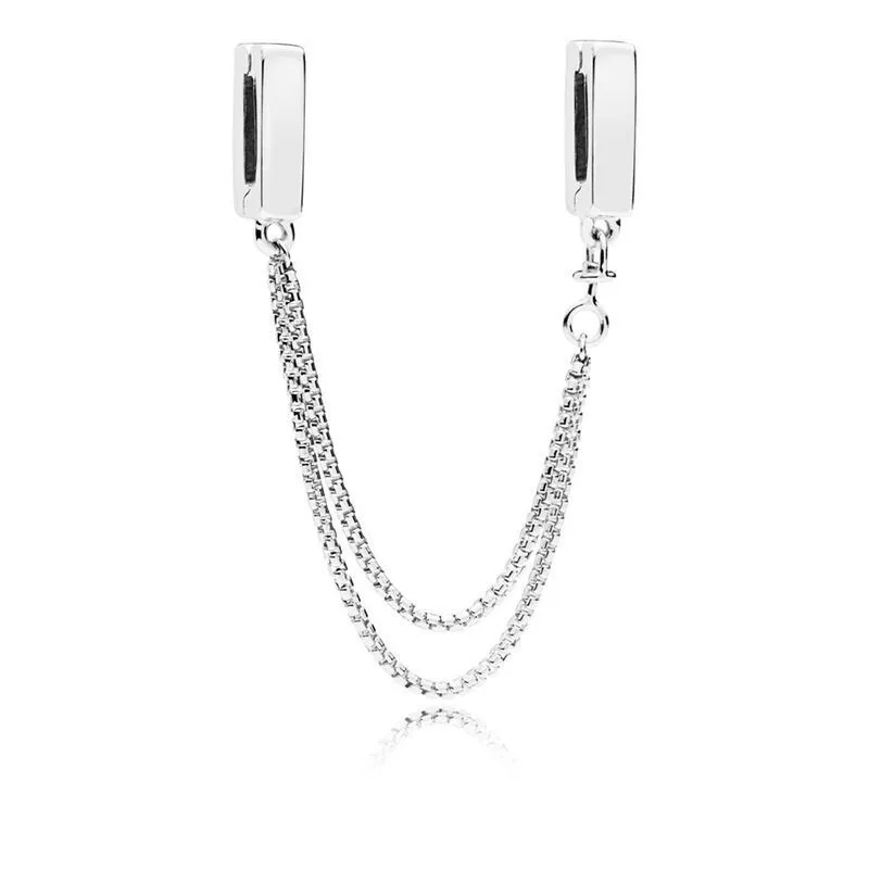 925 Silber Charm rund herzförmig Sicherheitskettenclip für Pandora-Armband Damenschmuck Modegeschenk