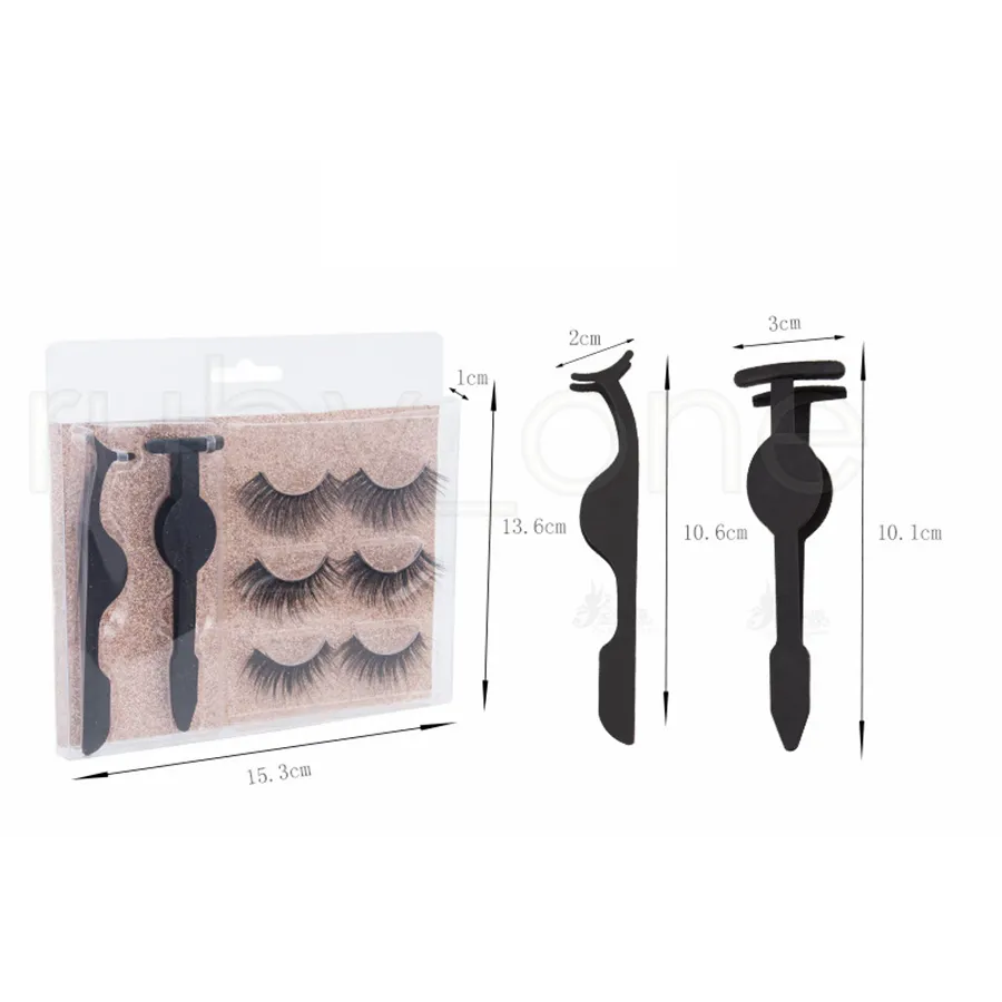 Mink False Eyelashes +Eyelashes Curler+Mescara Eyelahse Applicator Set Natural Long Eyelash Extentions Tools Make Up Tool