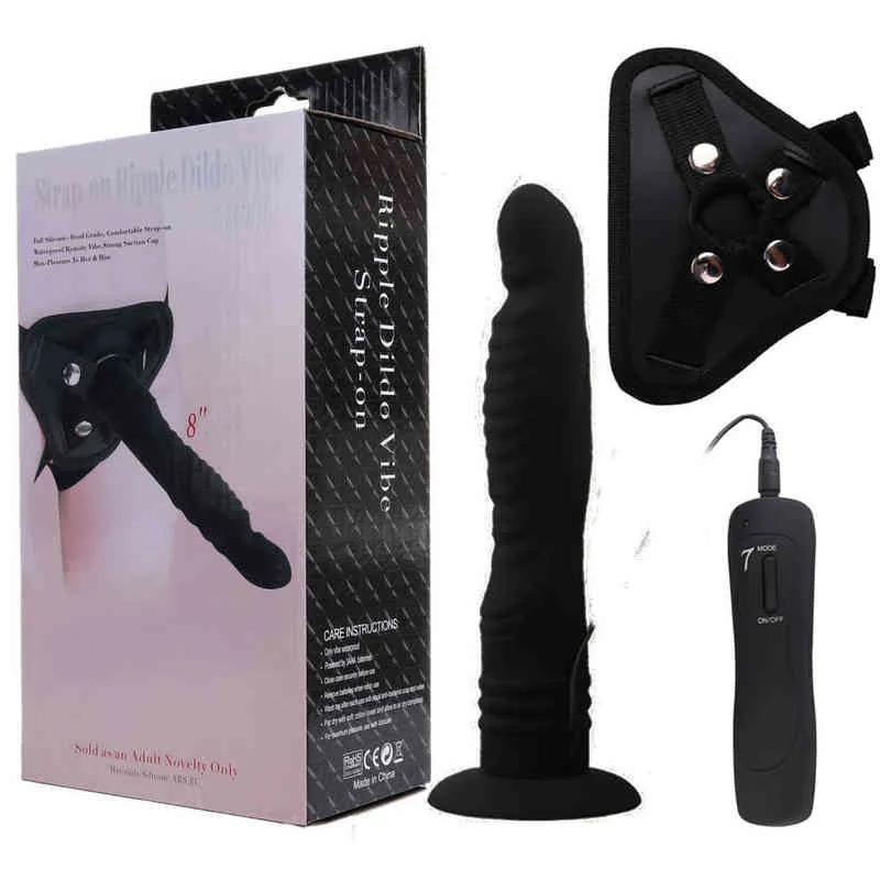 NXY wibratory wibrujące pasek na dildo noszenie uprząż seks z realistycznym silikonem Dildo Akumulatory Pegging Para Kobiety Lesbian Sex Zabawki 0104