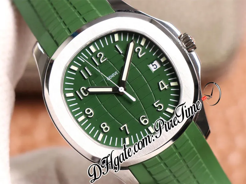 Neuer ZF 5168G-010 324SC 324CS Automatische Herrenherzgeschosse Stahlhülle Grüne Textur Zifferblatt Grüner Gummi-Gurt 42mm Edition PTPP Puretime218i