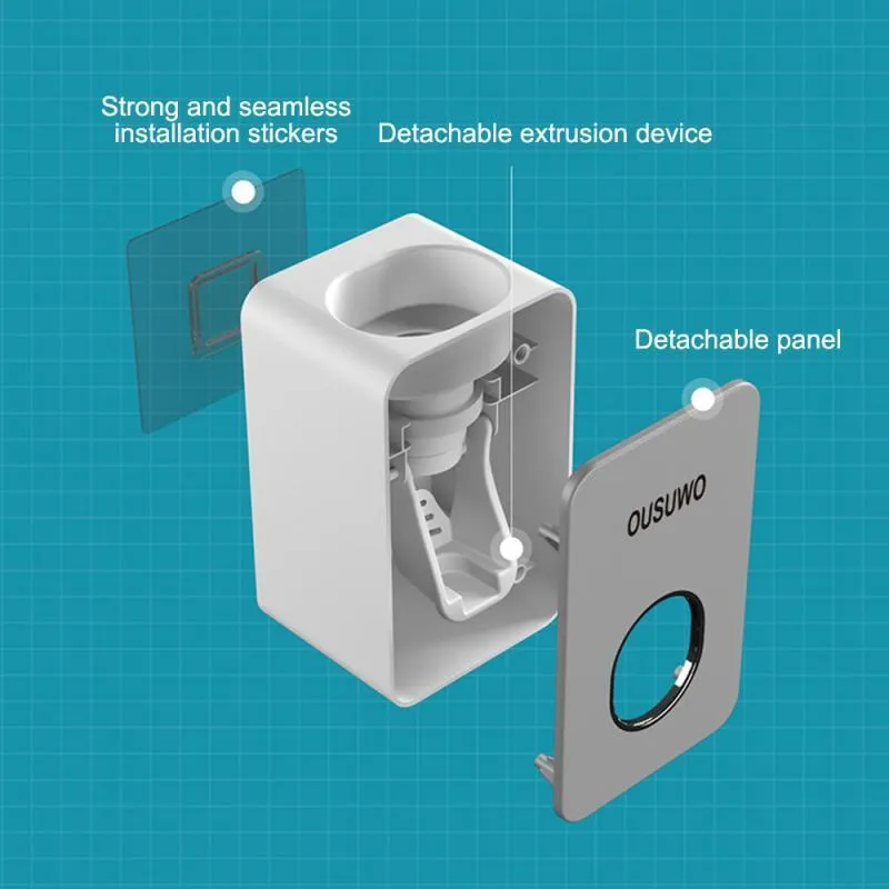 Badezimmer-Set Zubehör Zahnbürstenhalter Zahnpastaspender für automatische Zahnpasta-Extruder ohne Perforation Dropship LJ201204