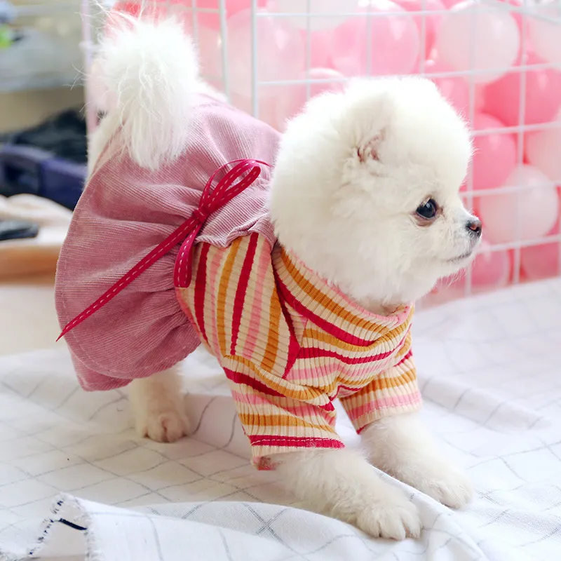 Spirng Zomer Hondenkleding Prinses Jurk Warm voor Kleine Honden Kat Kostuums Jasje Puppy Shirt Huisdieren Outfits T200710199i