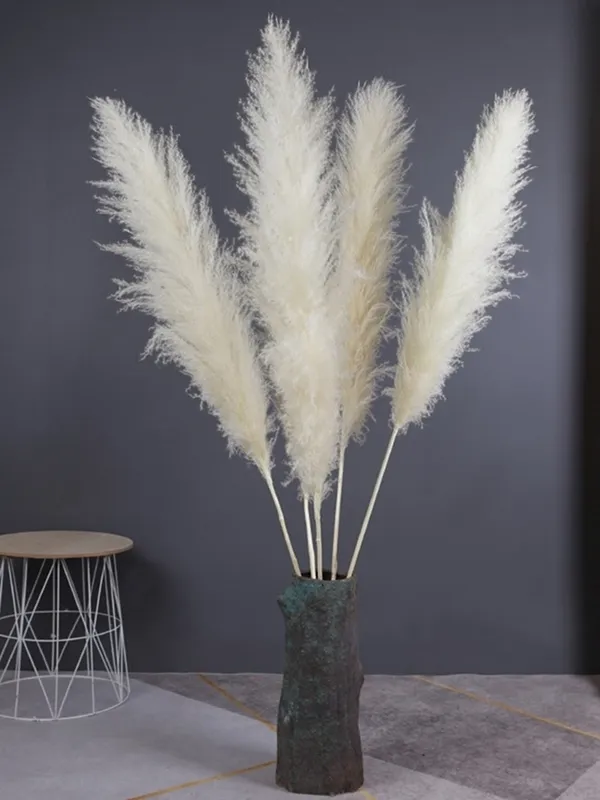 1-1.1m Grande Pampas Erba Soffice Secchezza naturale Bouquet da sposa Cerimonia di fiori secchi alti Decorazione moderna del giardino domestico Reed 220311