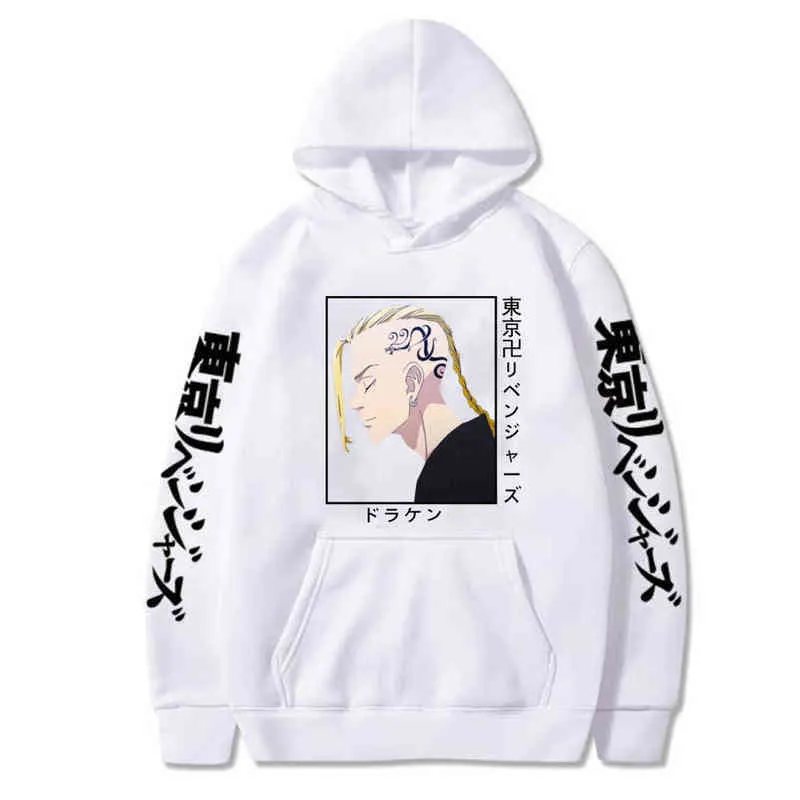 Sweat-shirt à capuche imprimé Anime Tokyo vengeance Draken, Streetwear Hip Hop à manches longues, pull-over H1227, 2021