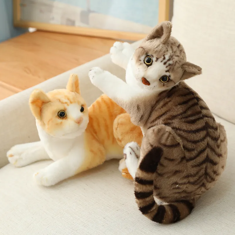 リアルなシャム猫のぬいぐるみおもちゃぬい動物シミュレーションアメリカンショートヘアキャットぬいぐるみ人形