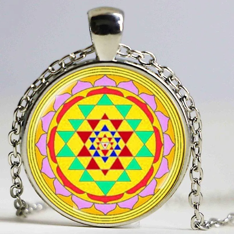 Collier pendentif bouddhiste Sri Yantra, à la mode, géométrie sacrée, bijoux Sri Yantra, entier 1296Z