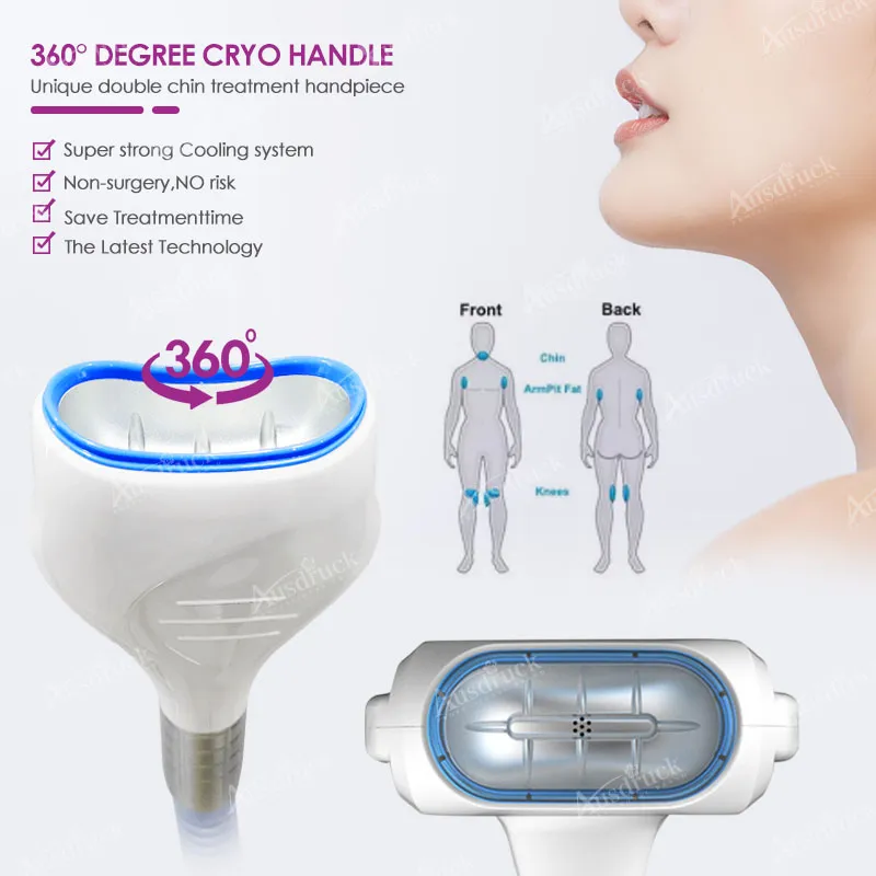 New Technology below 10 degree to 45 Cryo Cavitation Rf Body Slimming 360 Cryo 5 Handles with Lipo Laser Body Shaping Machine Tax Free