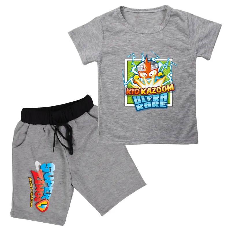 Superzings Print Children Sets Boys Girls Clothing Summer Close Cartoon Kids Super Zings Serie 4 Tshit 무릎 반바지 바지 Y2006306590