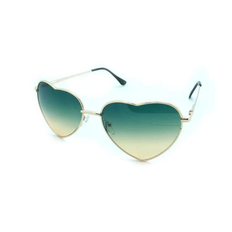 Solglasögon mode hjärtformad för tjej retro metall ram rosa spegel kvinnor vintage solglasögon glasögon #84059210y