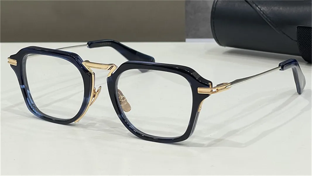 Nya modedesignmän Optiska glasögon 413 K Gold Plastic Square Frame Vintage Simple Style Transparent Eyewear Top Quality Clear 2611