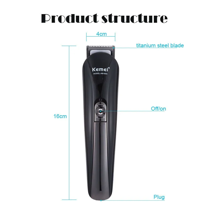 Kemei cabelo clipper barbeiro aparador elétrico barbeador barba homens barbear máquina de corte nariz 220216