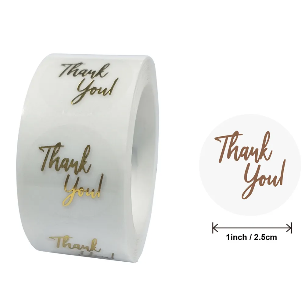Adesivi di ringraziamento in lamina d'oro trasparente biglietti regalo graziosi adesivi etichette sigillanti buste