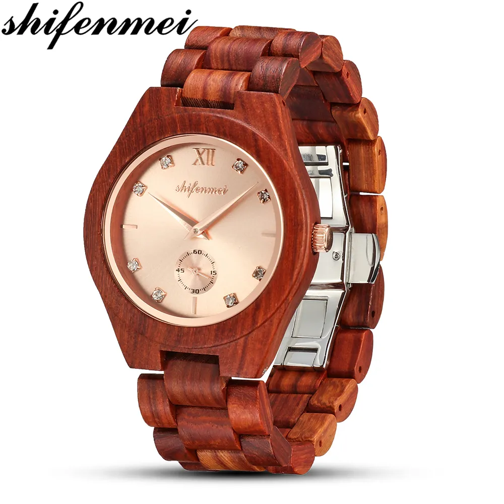 Shifenmei Women's Watch's WristWatch relógios de relógio de madeira automático relógios de quartzo de luxo moda luxo Pulseira elegante Reloj de Mujer 201114