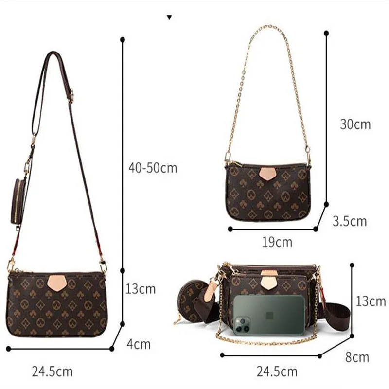 Backpack Famous Brand Designer 3-IN-1 Messenger Handbag Tote Leather Vintage Pattern Crossbody Handbag Purse New Shoulder Bag Clut211e
