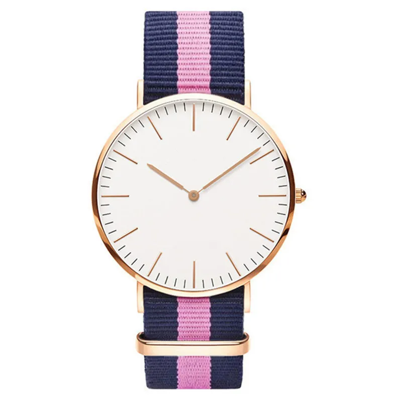 Classic Fashion Watch Nylon Strap pulseira assistir Top Quartz Ladies Wristwatchs Par de casais assistir relógios leves de pulso Lar6193940