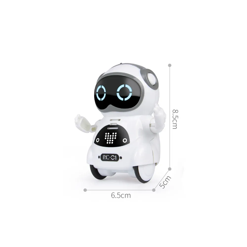 Mini bolsillo RC Robot Hablando Diálogo interactivo Reconocimiento de voz Grabar Cantar Bailar Contar historia Mini RC Robot Juguetes Regalo LJ201105