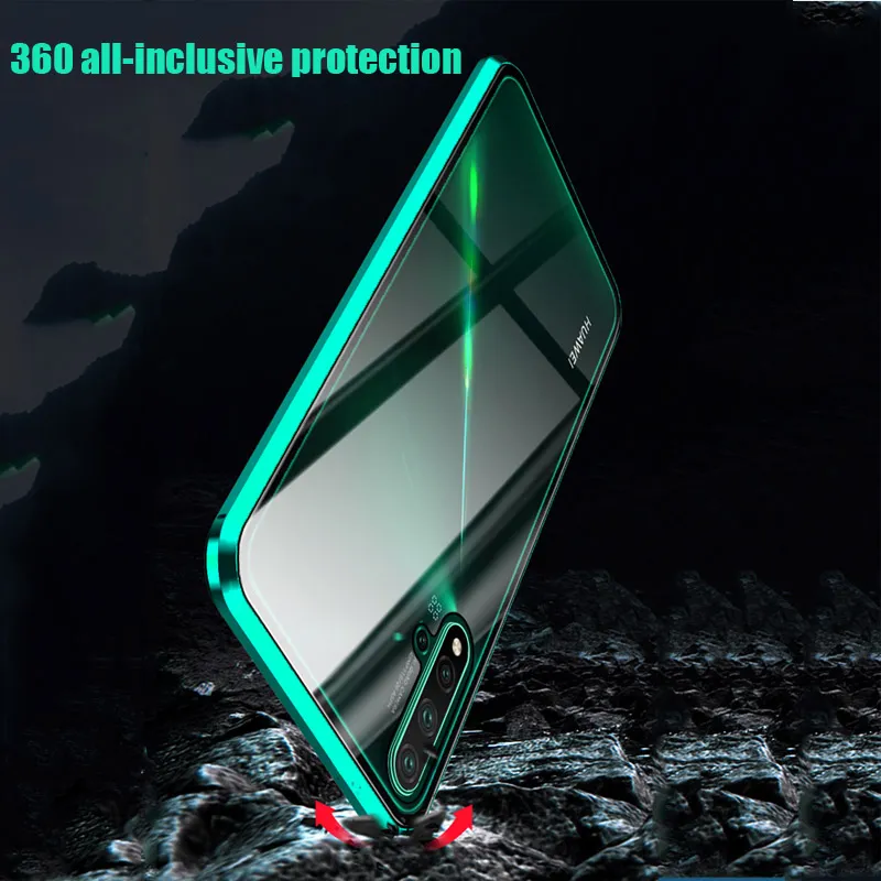 Magnetyczne metalowe podwójne szklane szklane szklane obudowa dla Huawei Honor Mate 30 20 P40 P30 P20 Pro Lite 8x 9x Y9 Prime P Smart Z 2020 Cover3512116