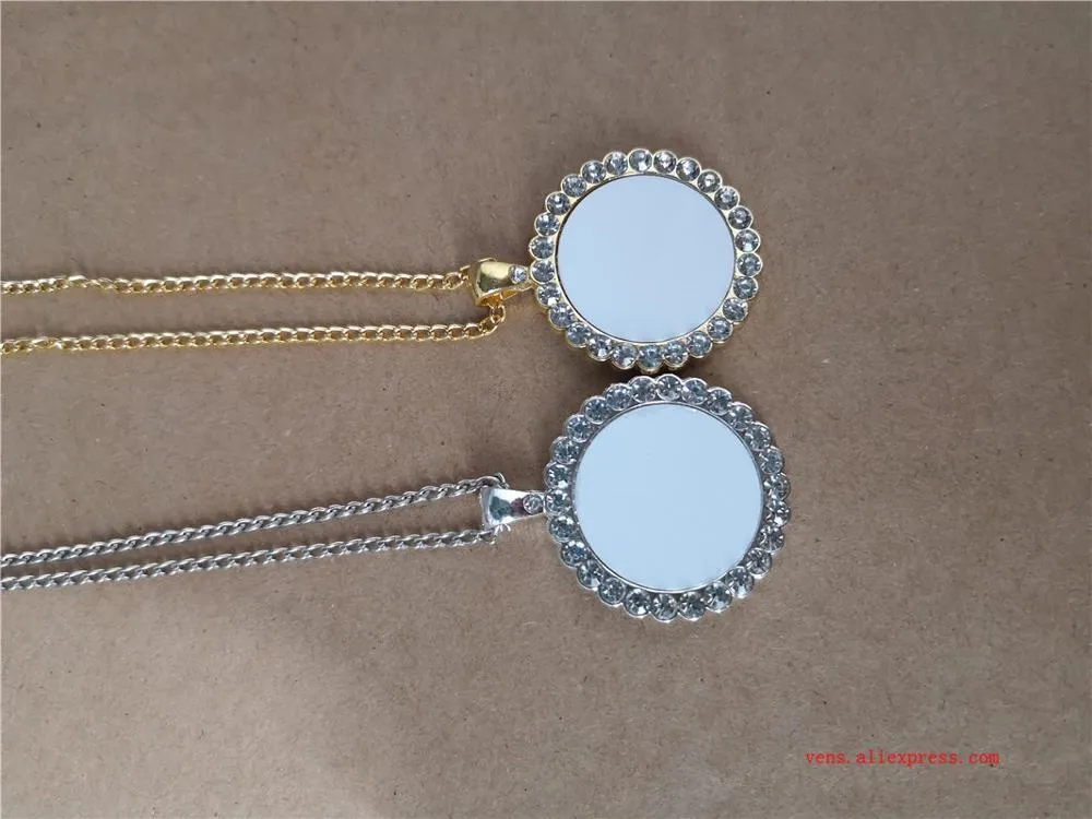 Colliers vierges sublimation Pendants avec collier de perceuse collier Transfert Transfert Matières consommables 0927204T