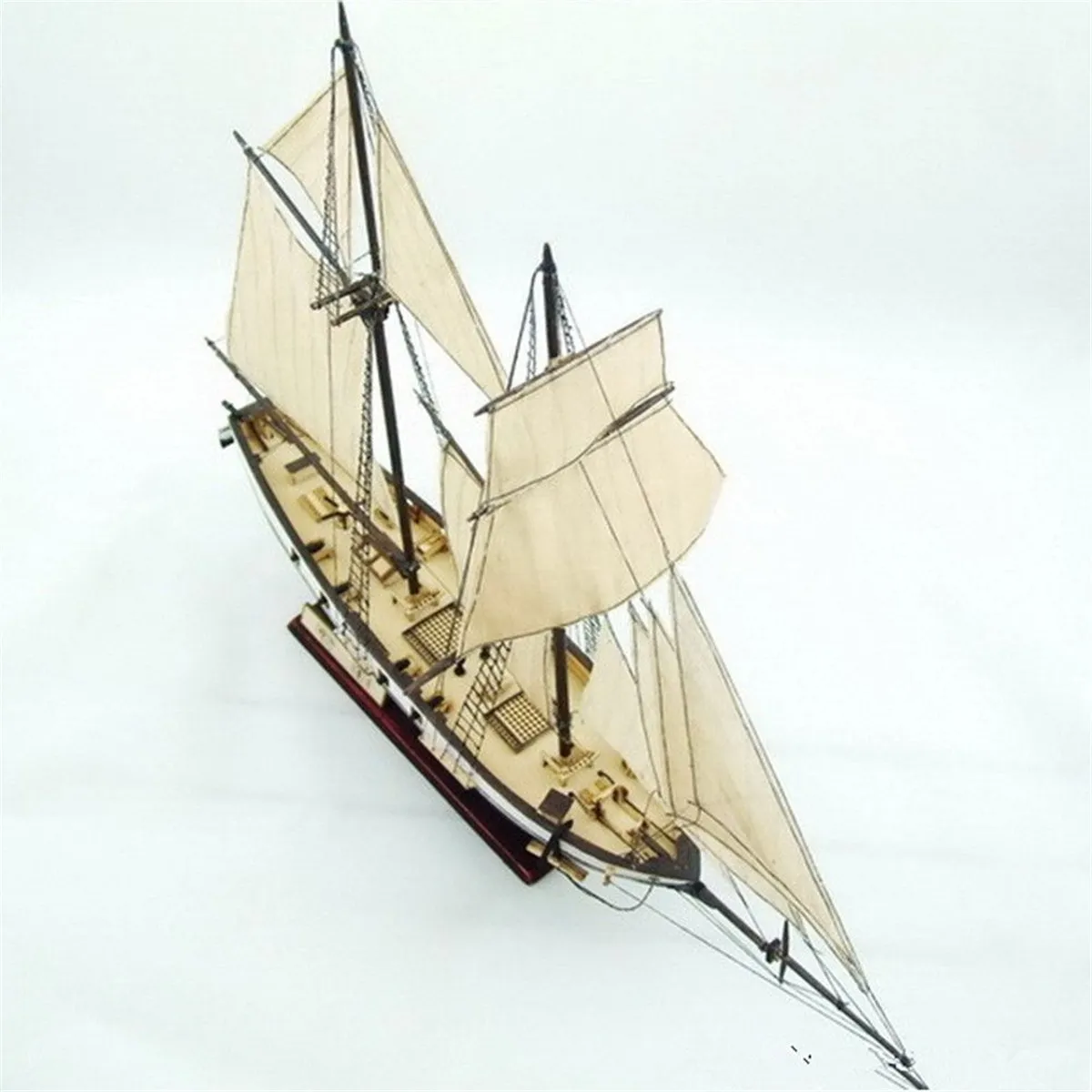 1:130 Scale Sailboat Model DIY Ship Assembly Model Kits Figurines Miniature Handmade Wooden Sailing Boats Wood Crafts Home Decor T200703