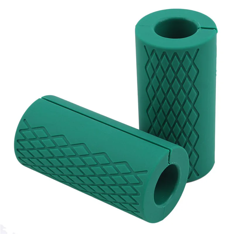 1 paio Manopole manubri con bilanciere Maniglie barra spessa Maniglie antiscivolo in silicone Maniglie barra spessa Pull Up Sollevamento pesi Fat Grip Q0107