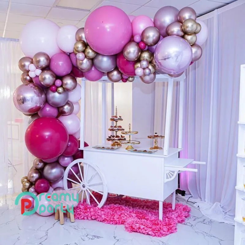 Round Foil Pastel Ballonnen Garland Arch Kit Roze 4D Pink Ballon Verjaardag Bruiloft Baby shower FAVORS Feestdecoratie T1356803
