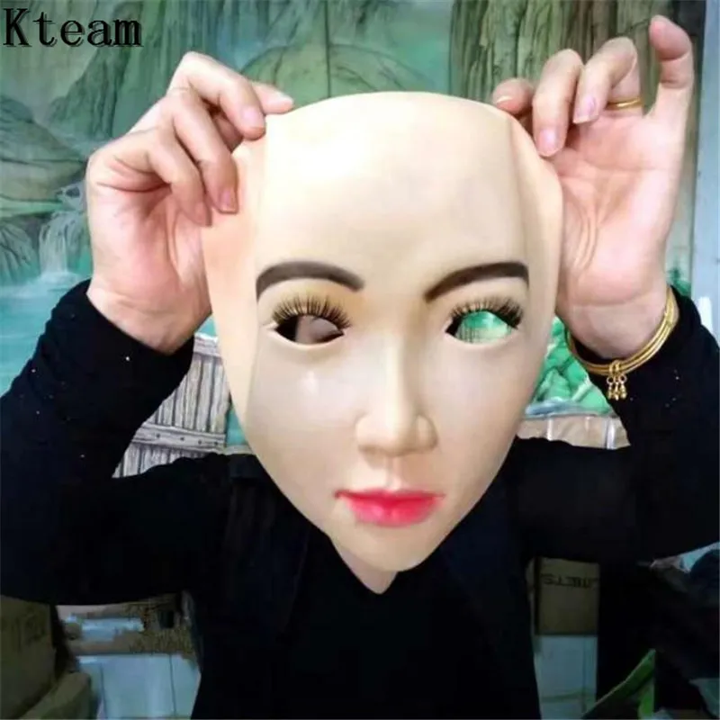 Nouveau drôle réaliste masque féminin pour Halloween humain femme mascarade latex masque de fête sexy fille crossdress costume cosplay masque Y2607