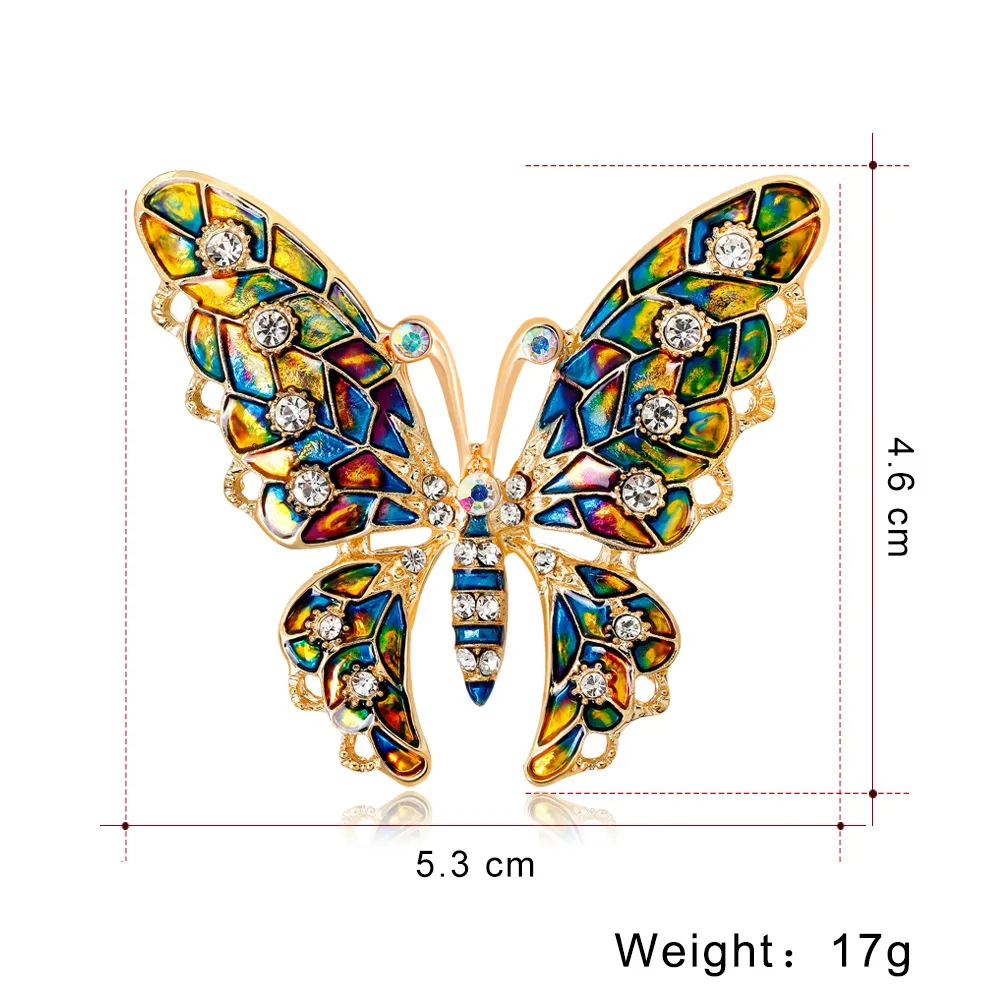 Gold Butterfly brooch crystal Rhinestone brooches pins for women mens Wedding Bouquets fashion jewelry will and sandy gift